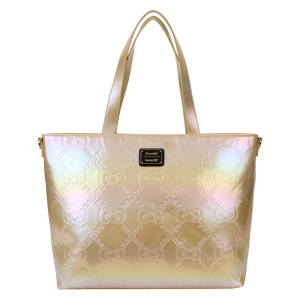 Sanrio Hello Kitty 50th Anniversary Metallic Gold Tote Crossbody Bag With Coin Bag