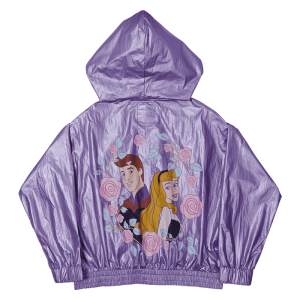 Sleeping Beauty Princess Aurora & Prince Phillip Floral Half-Zip Unisex Windbreaker Jacket