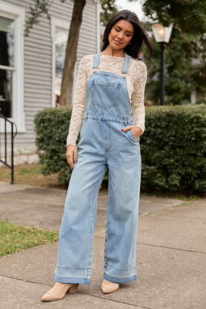 Nicole Medium Wash Overalls