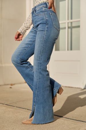 Lindsey Split Hem Flare Jeans