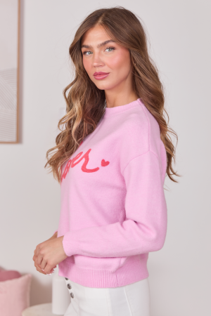 Lover Pink Crewneck Sweater